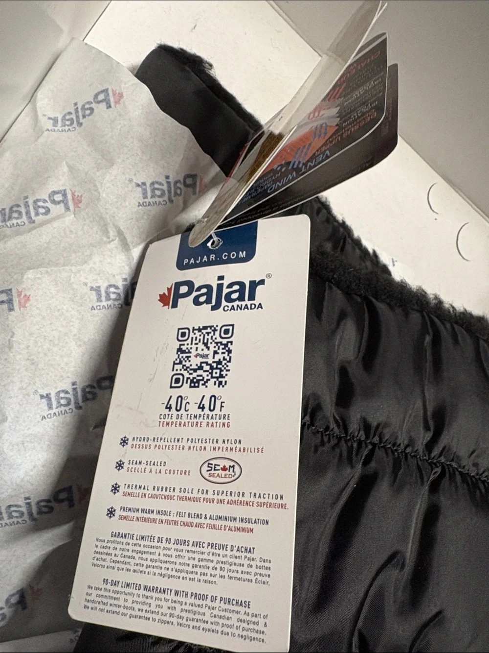 New Pajar Black Insulated waterproof winter boots